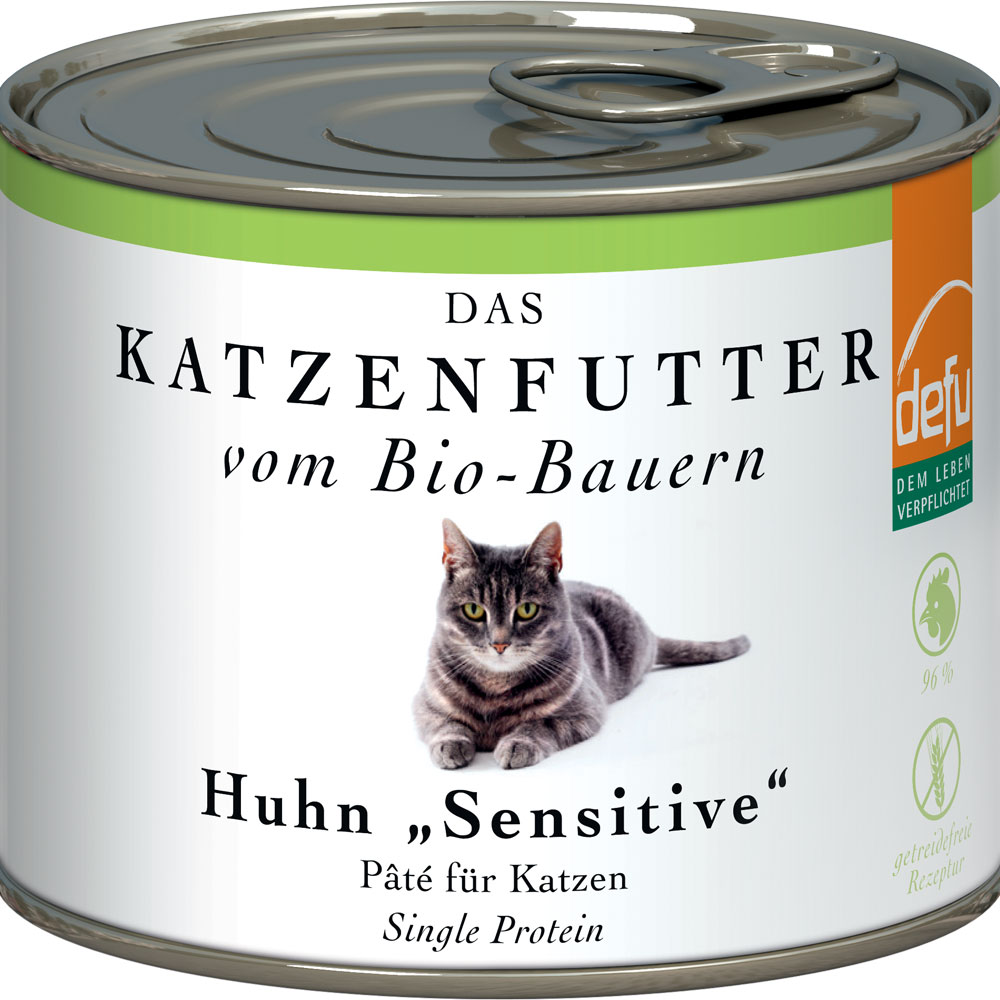 12er-VE Bio Katzenfutter Huhn 200g Defu - Bild 1