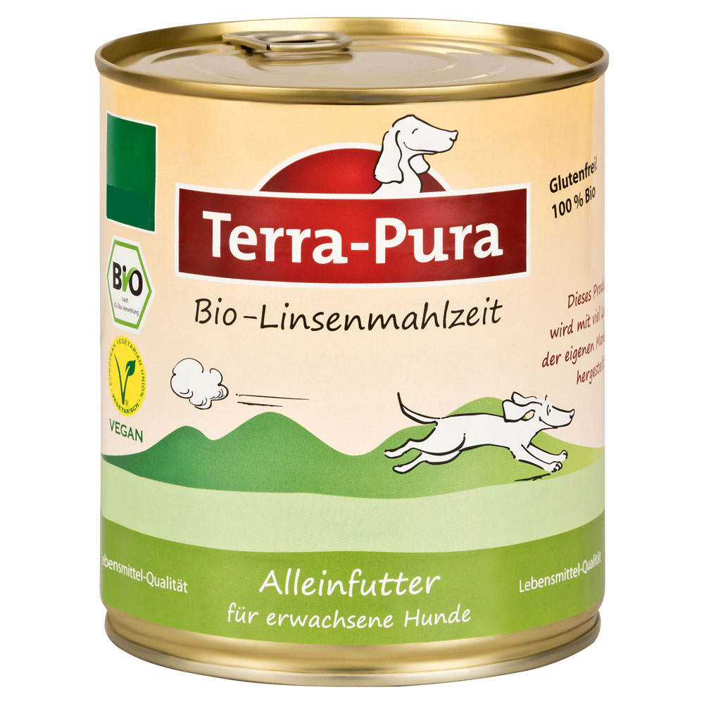 24er-SET Bio Hundefutter Feucht Linsenmahlzeit 750g Terra Pura - Bild 1