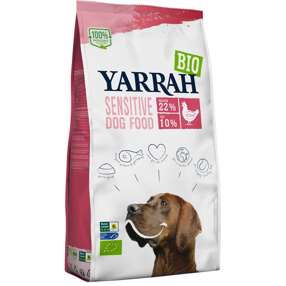 2er-SET Bio Hunde-Trockenfutter Adult Sensitive mit Huhn und Reis 2kg Yarrah - Bild 1