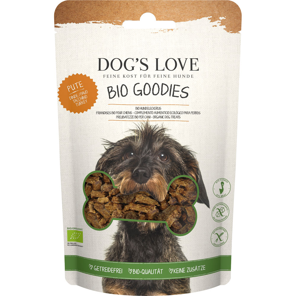 3er-SET Bio Goodies (Hundeleckerli) Pute 150g Dog's Love - Bild 1