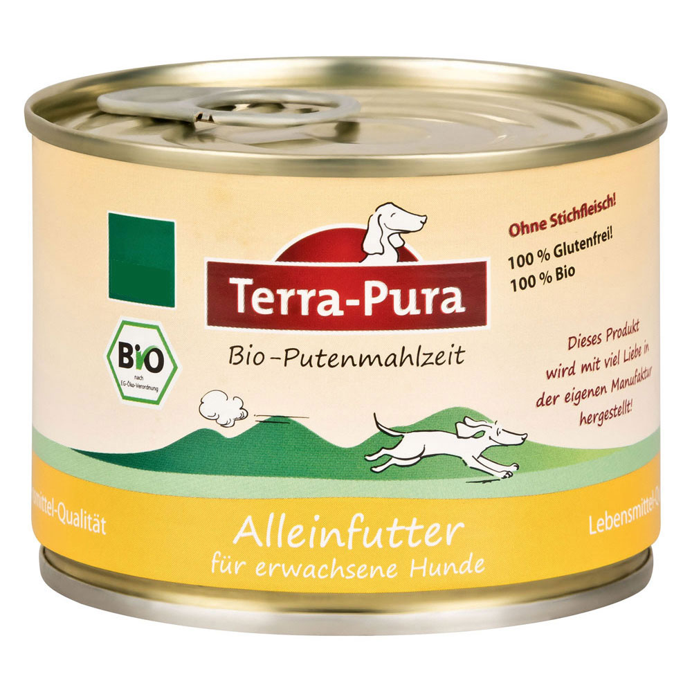 3er-SET TERRA-PURA Bio-Hundefutter Putenmahlzeit  200 g - Bild 1