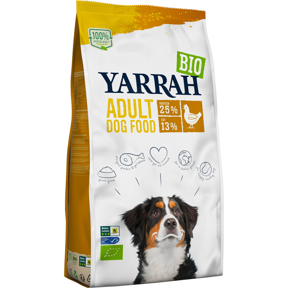 4er-SET Bio Hunde-Trockenfutter Adult Huhn 5kg Yarrah - Bild 1