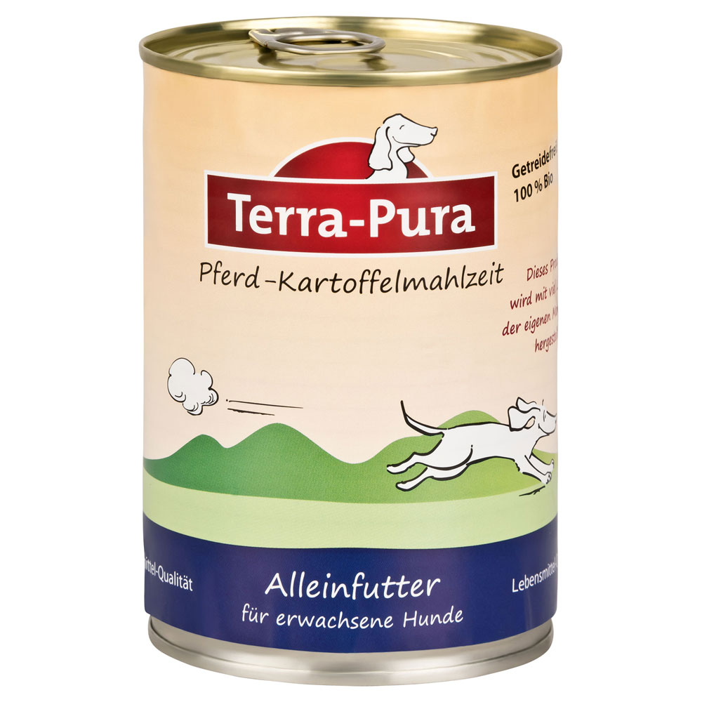 6er-SET Hundefutter-Nicht Bio- Pferd-Kartoffel-Mahlzeit 400g Terra Pura - Bild 1