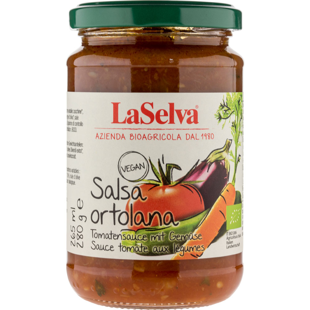 6er-SET  Salsa Ortolana-Bio Tomatensauce mit Gemüse 280g La Selva - Bild 1