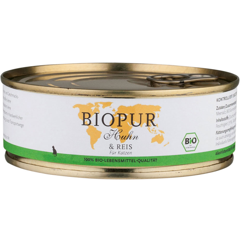 Huhn und Reis 200g BioPur  Bio Katzenfutter - Bild 1