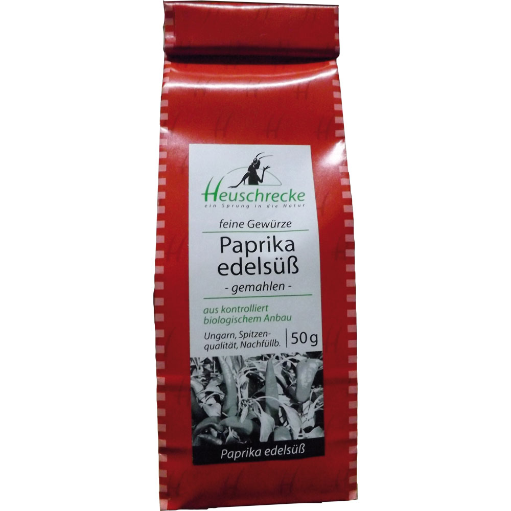 Paprika edelsüß, Bio, Nachfüllbeutel 50 g Heuschrecke - Bild 1