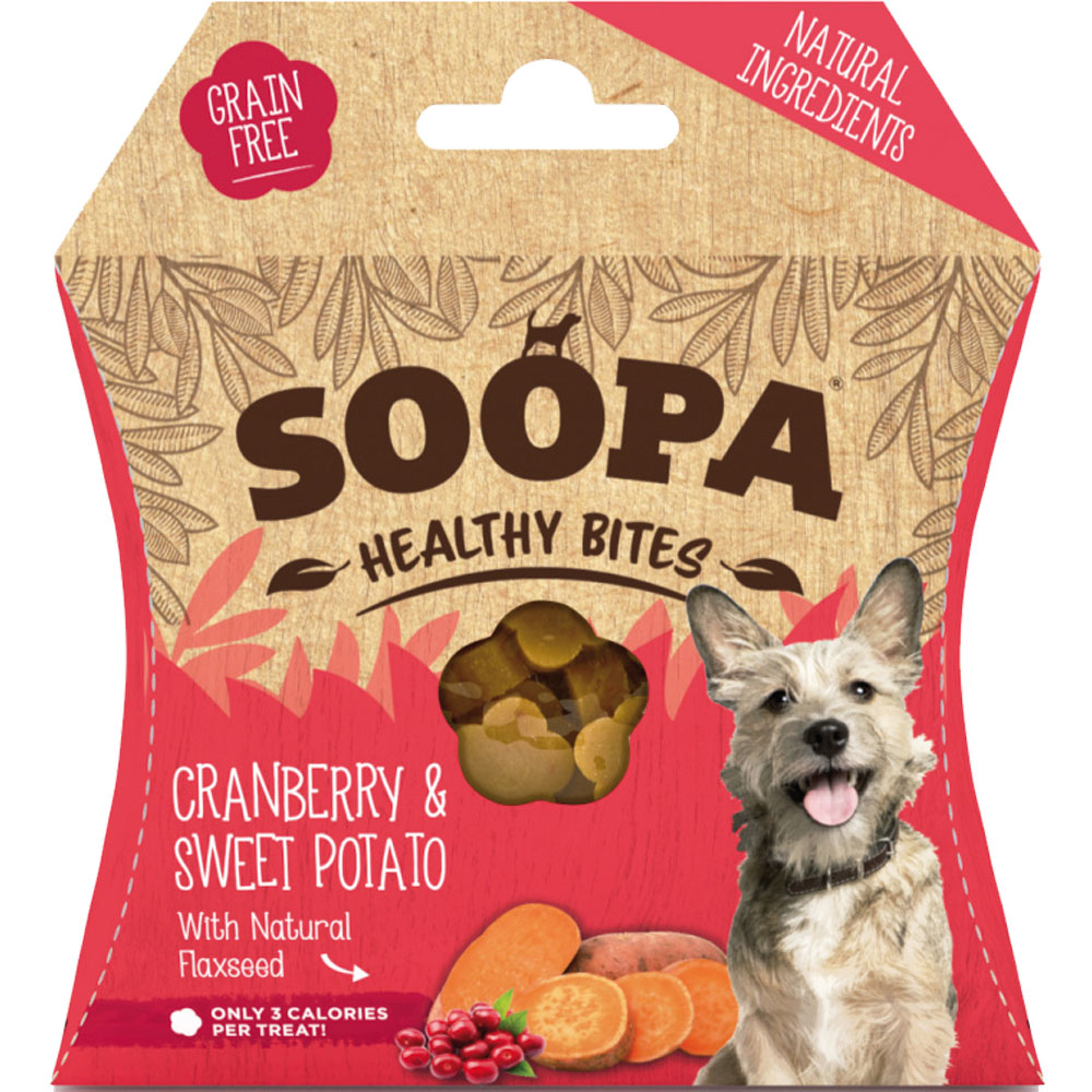 vegane Hundedrops Preiselbeere und Süßkartoffel 50g nicht Bio Soopa - Bild 1