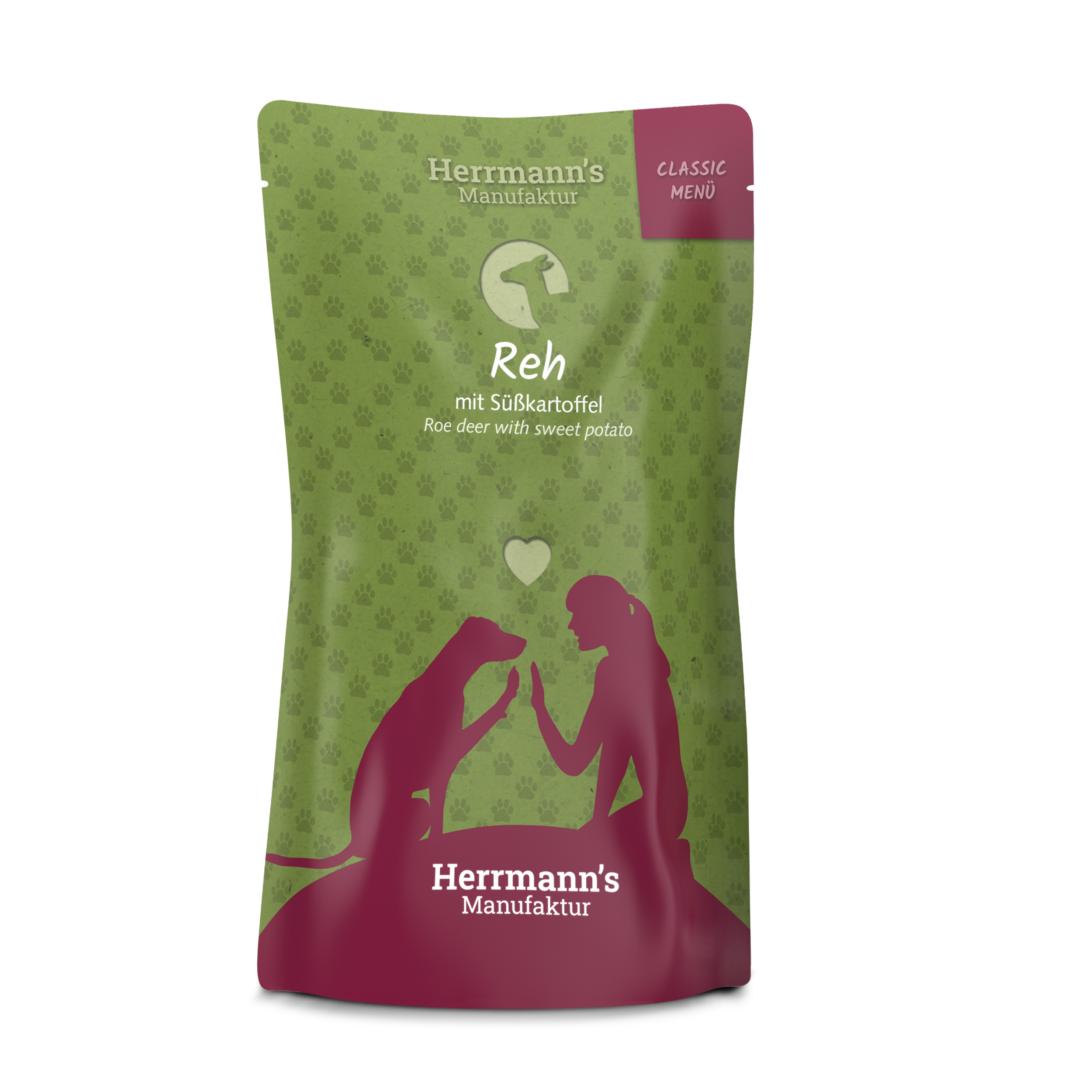 10er-VE Bio Hundefutter Feucht Reh (Nicht Bio!), Süßkartoffeln 130g Pouch - Bild 1