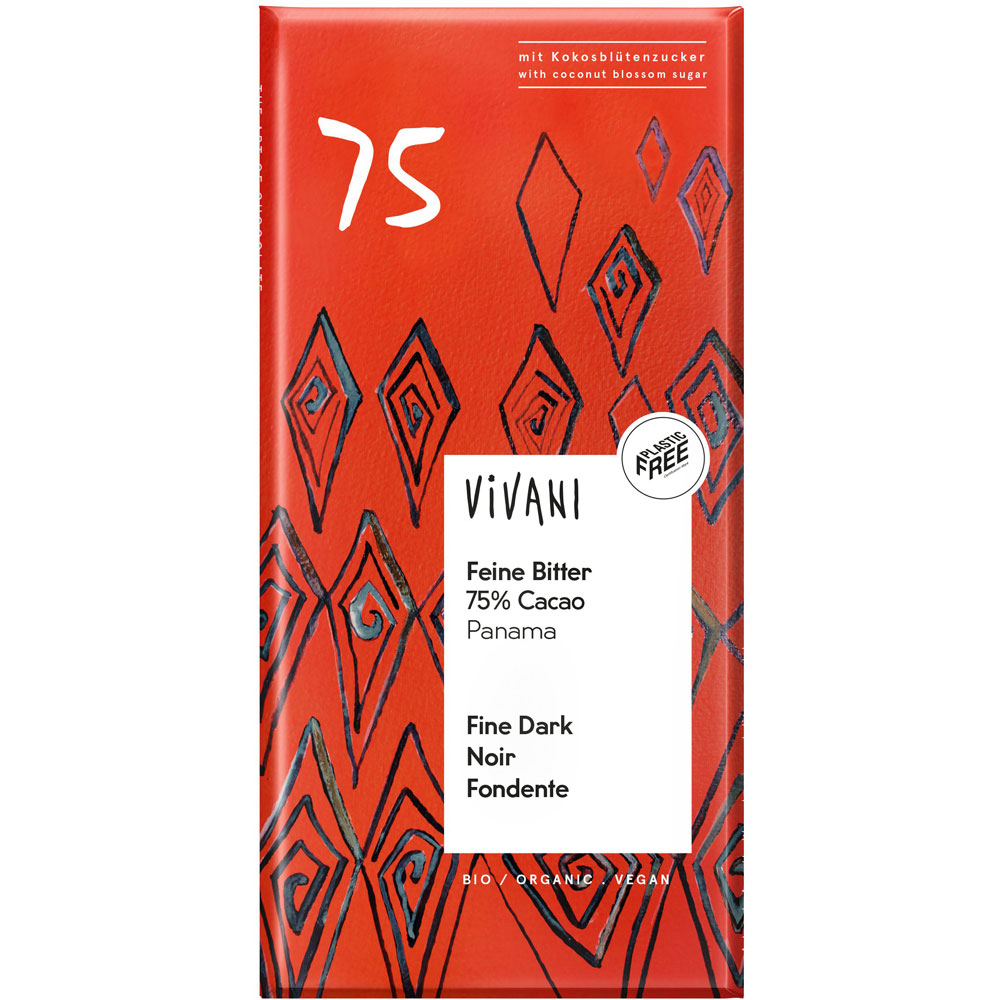 10er-VE Bio Schokolade Feine Bitter mit 75% Kakao 80g Vivani - Bild 1