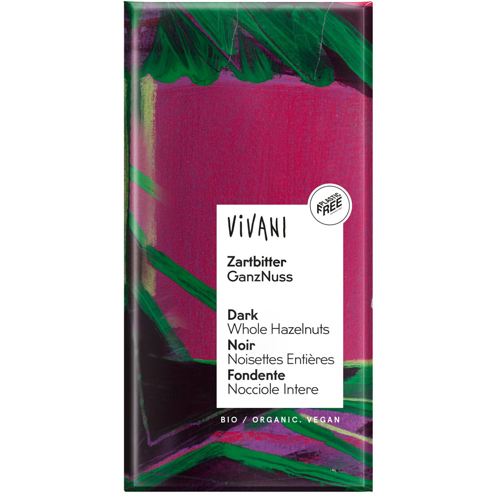 10er-VE Bio Schokolade Zartbitter Ganznuss 100g Vivani - Bild 1