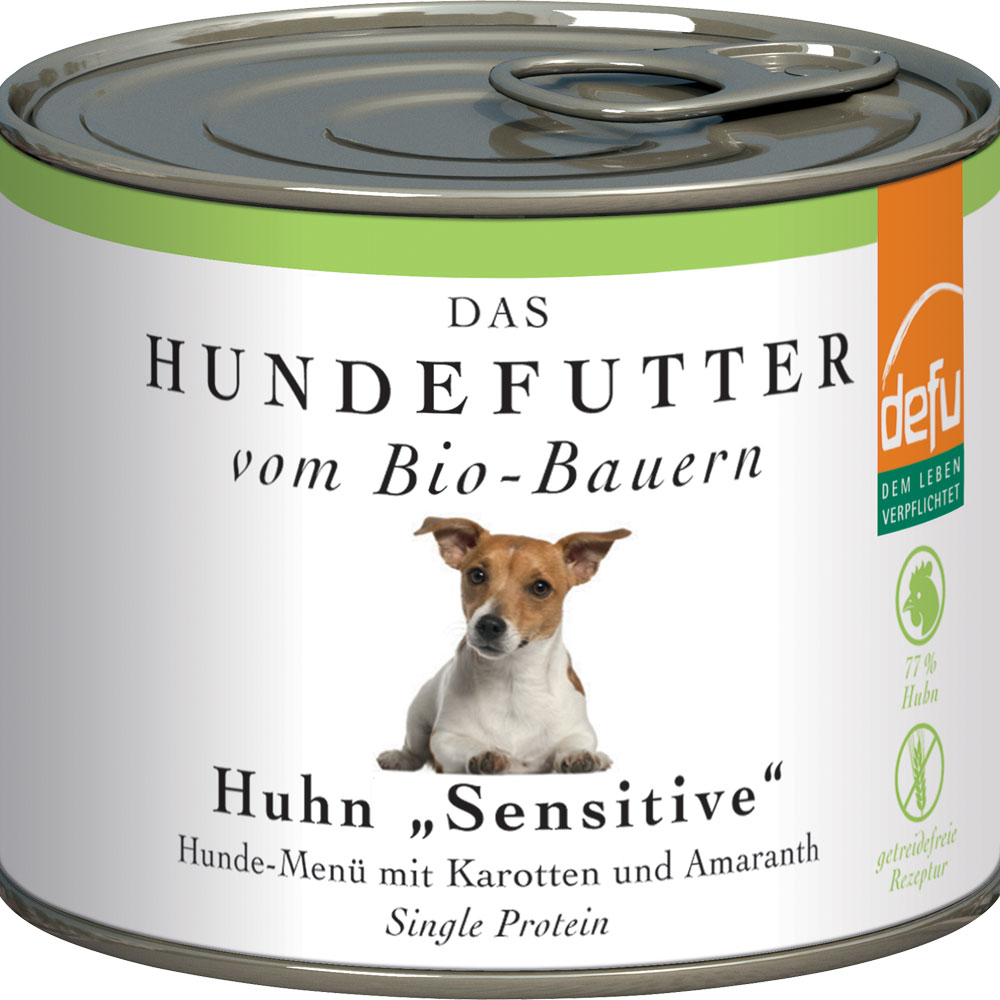 12er-SET Bio Hundefutter Huhn 200g Defu - Bild 1