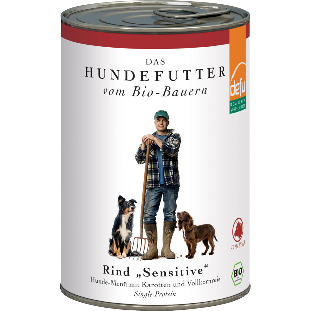 12er-SET Bio Hundefutter Rind Sensitiv 410g Defu - Bild 1