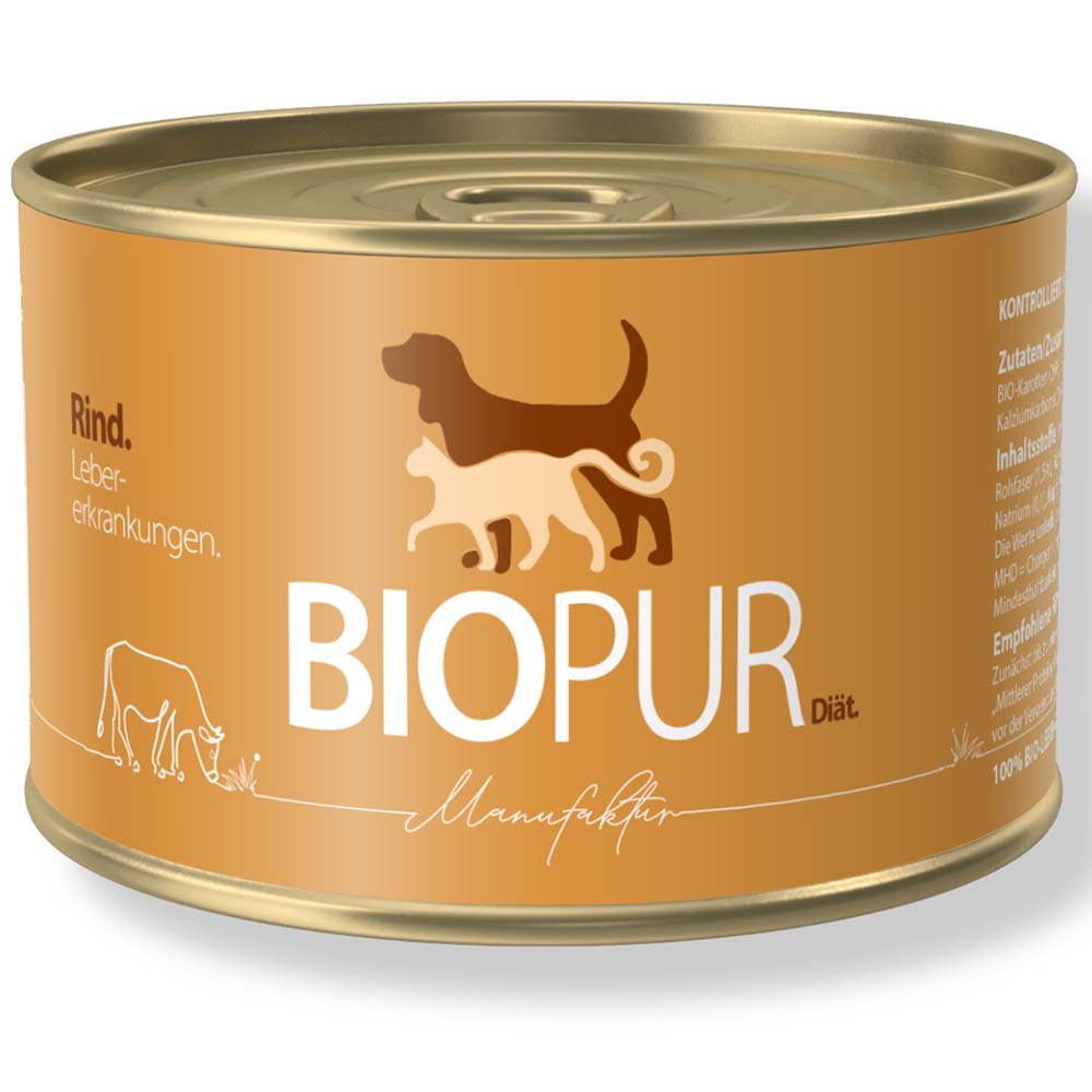 12er-SET Leber-Erkrankungen 400g BIOPUR Bio Diätfutter für Hunde - Bild 1