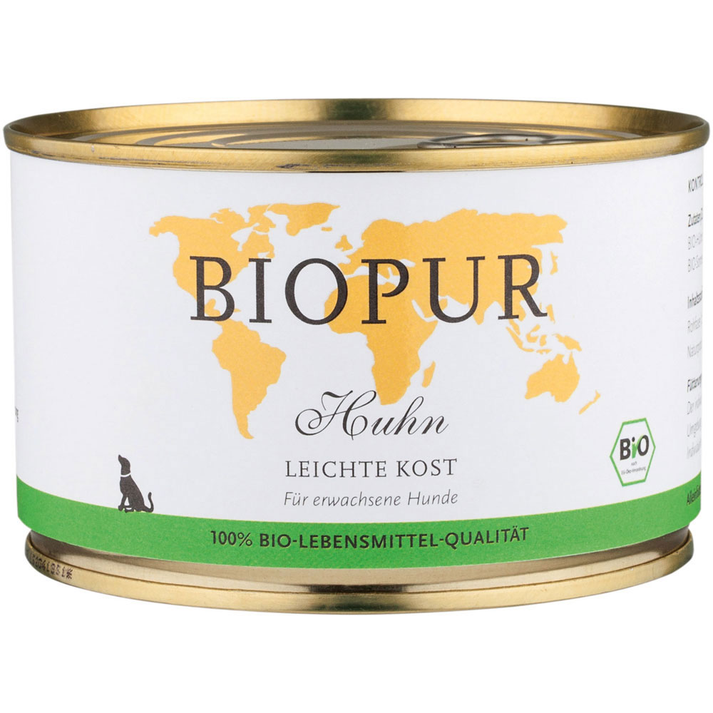 12er-Stiege Leichte Kost: Huhn Bio Hundefutter 400g BioPur - Bild 1