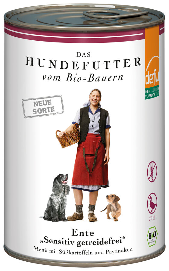 12er-VE Bio Hunde-Alleinfutter Ente High Sensitive 410g defu - Bild 1