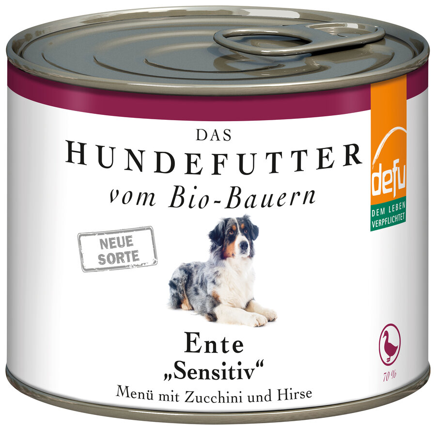 12er-VE Bio Hunde-Alleinfutter Ente Sensitive 200g defu - Bild 1