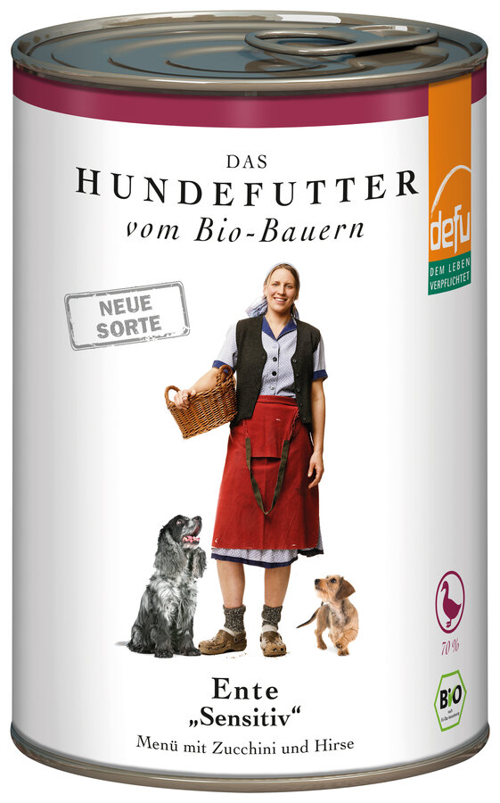 12er-VE Bio Hunde-Alleinfutter Ente Sensitive 410g defu - Bild 1