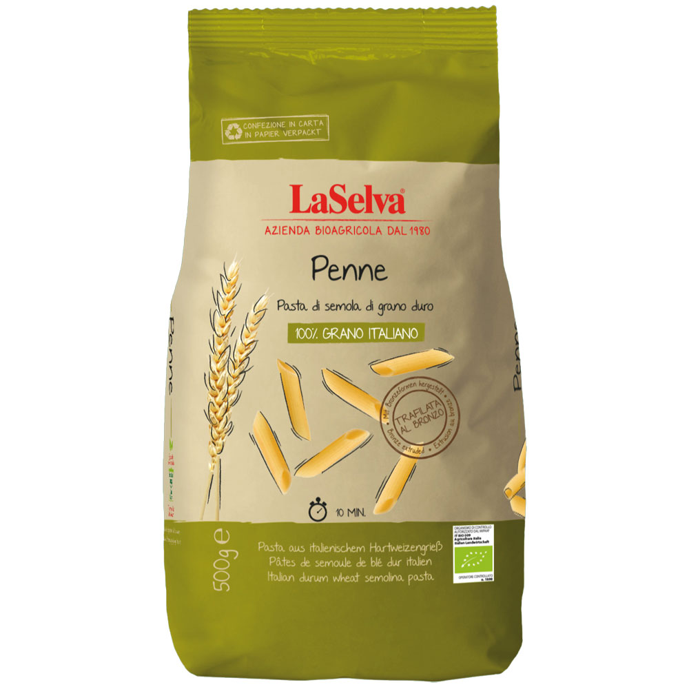 12er-VE Bio Penne Pasta aus ital. Hartweizengrieß 500 g LaSelva - Bild 1