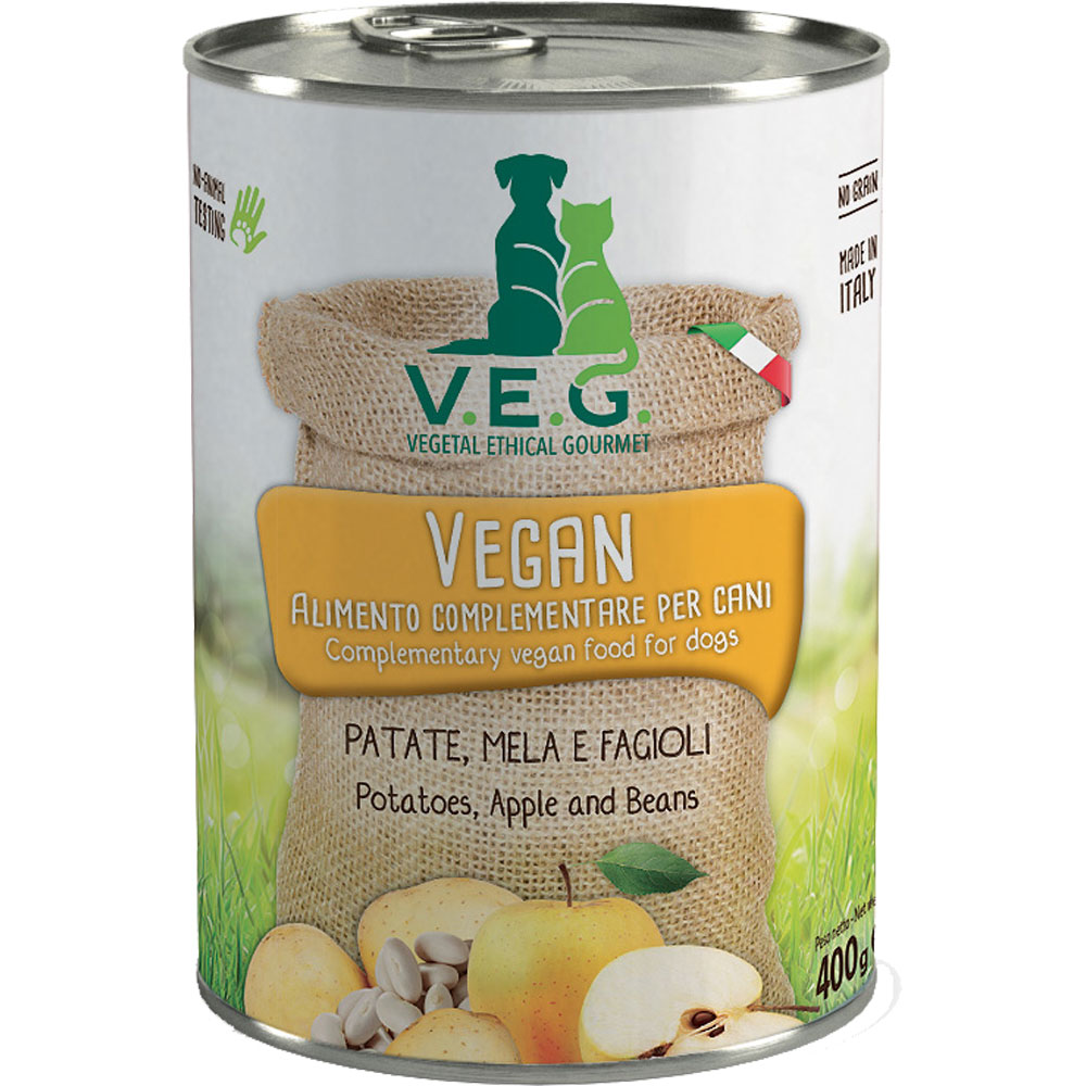 12er-VE Erg&auml;nzungsf. Hund/Katze VEGAN Kartoffel Apfel Bohnen 400g (nicht Bio) - Bild 1