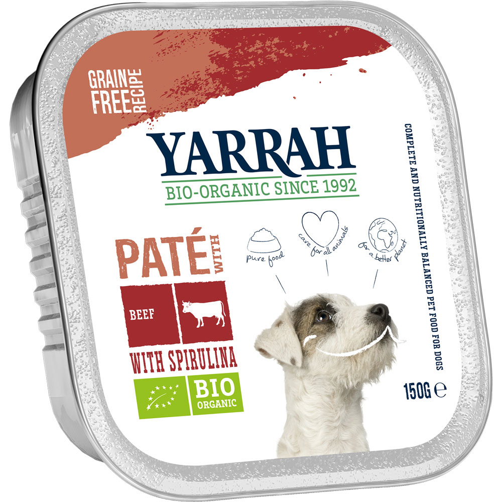 12er-VE Pastete mit Rind und Spirulina getreidefrei 150g Yarrah Bio Hundefutter - Bild 1