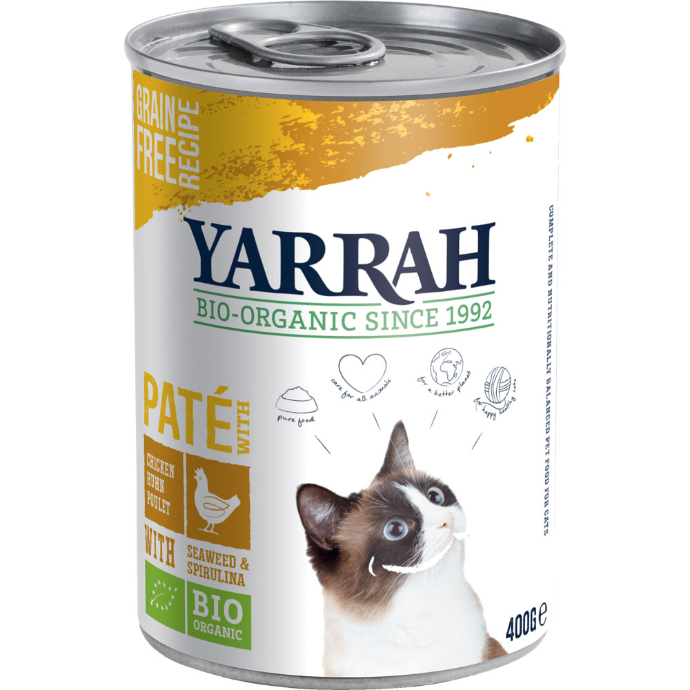 12er-VE Paté mit Huhn 400 g Yarrah Bio Katzenfutter - Bild 1