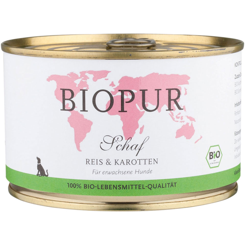 12er-VE Schaf, Reis & Karotten 400g BioPur Bio Hundefutter - Bild 1