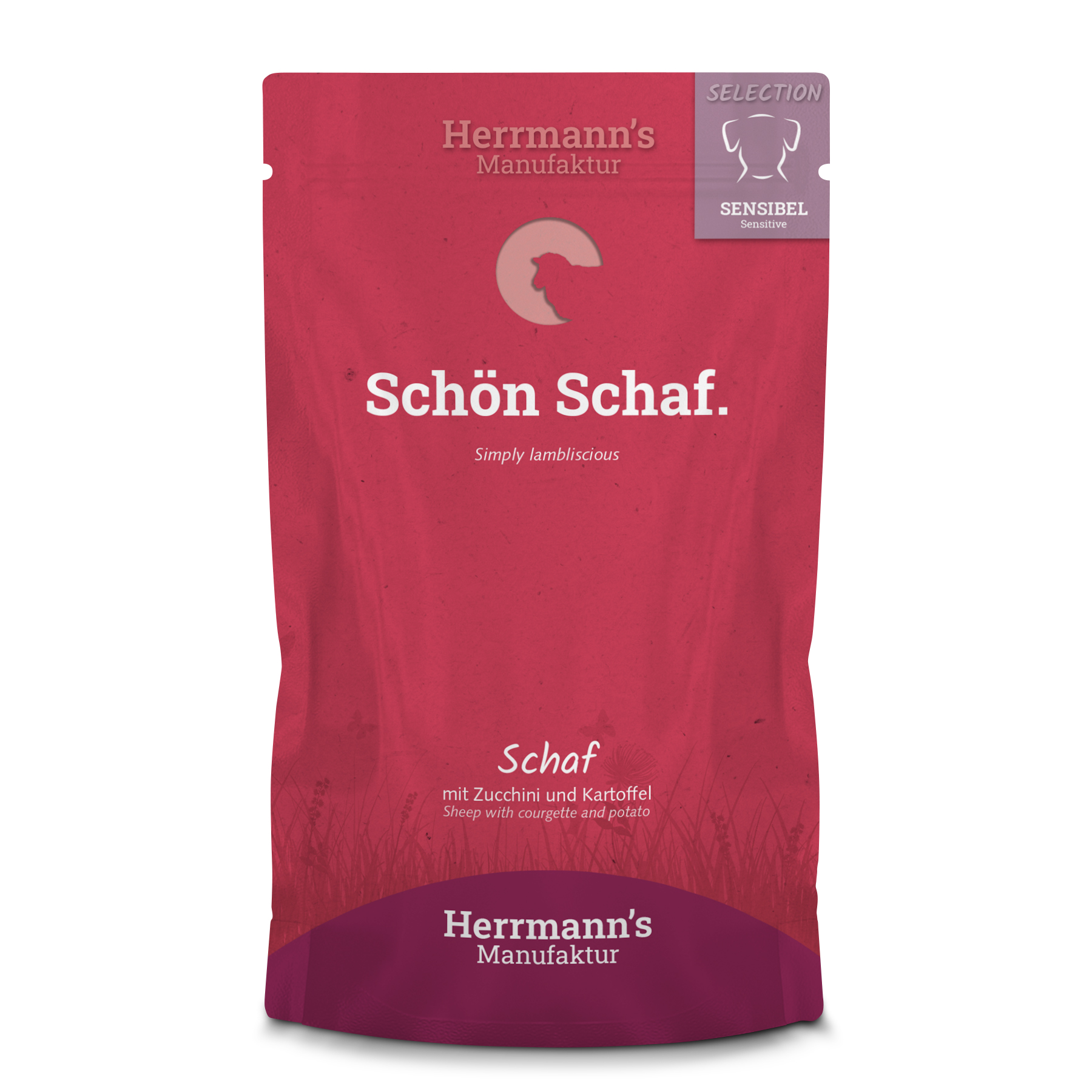 14er-VE Hundefutter Schaf NICHT BIO mit Zucchini und Kartoffeln 150g Herrmann's - Bild 1
