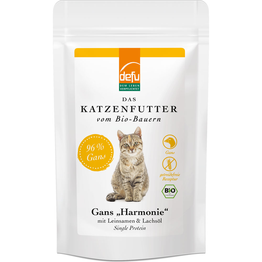 14er-VE Katzenfutter Bio Gans 85 g Getreidefrei Rezeptur defu Harmonie - Bild 1