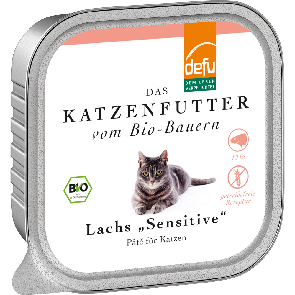 16er-VE Pate Lachs 100g Bio Katzenfutter defu - Bild 1