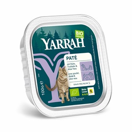 16er-VE Wellness-Paté Huhn Truthahn Aloe Vera 100g Yarrah Bio Katzenfutter - Bild 1