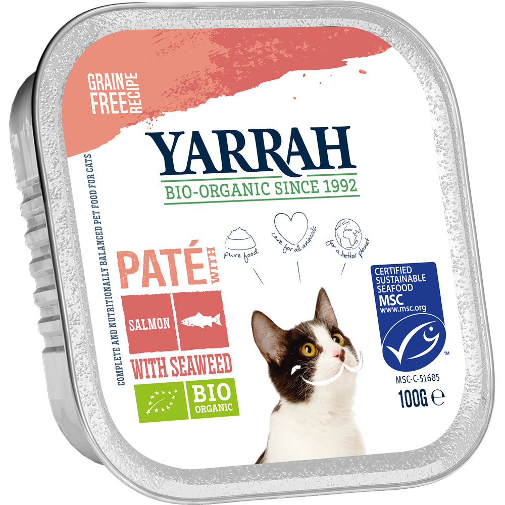 16er-VE Wellness-Paté Lachs 100g Yarrah Bio Katzenfutter - Bild 1