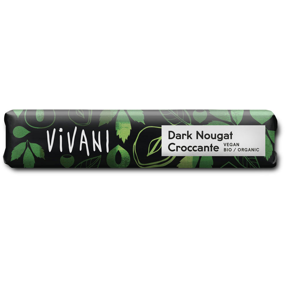 18er-VE  Bio Schoko Riegel Dark Nougat Croccante 35g Vivani - Bild 1