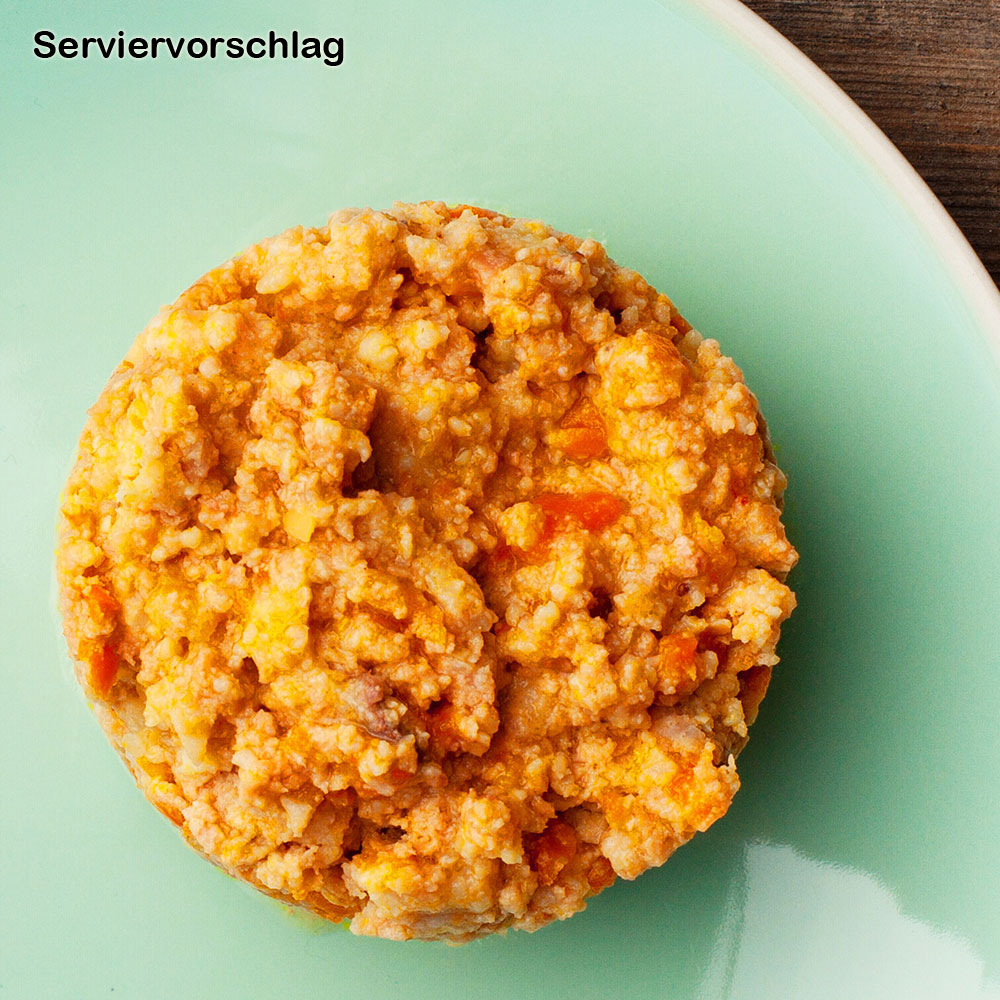 18er-VE Pute, Hirse Bio Erg&auml;nzungsfutter Hund 130g HerzensHund - Bild 2