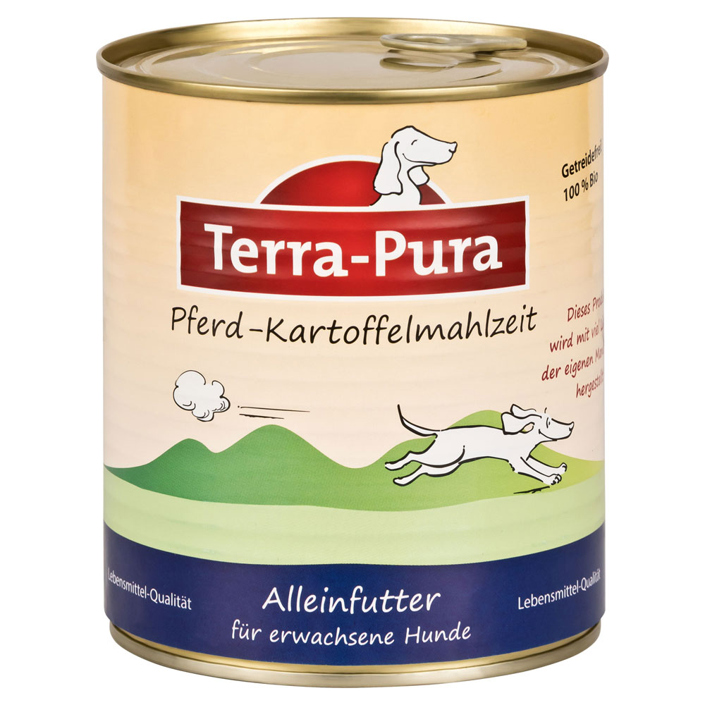24er-SET Terra Pura Pferd-Kartoffel-Mahlzeit NICHT BIO 800g Hundefutter Glutenfr - Bild 1