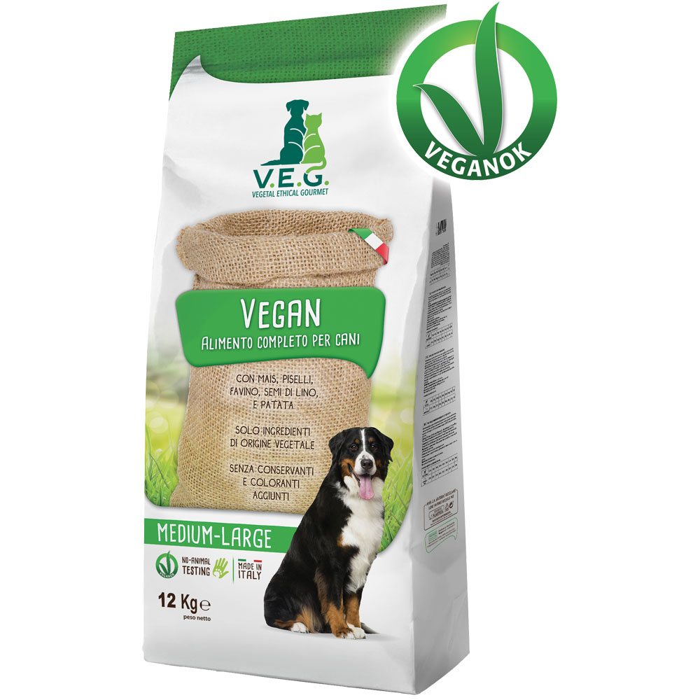 24er-VE Hunde-Trockenfutter VEGAN Medio (Medium-Large) 12kg  (nicht Bio) V.E.G. - Bild 1