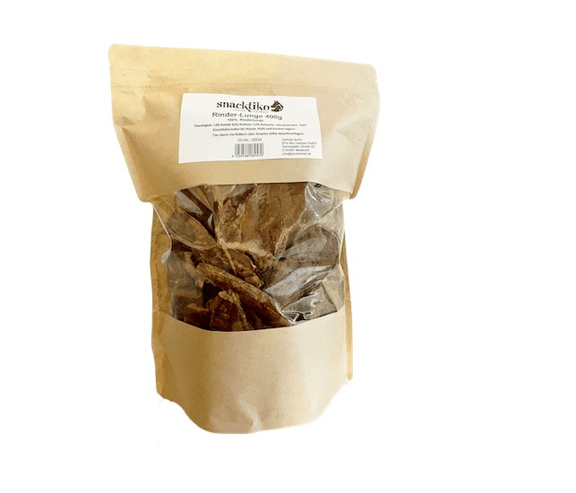 25er-VE Bio Hunde Snack Rinder-Lunge 400g Snacktiko - Bild 1