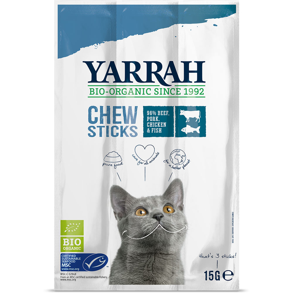 25er-VE Bio-Kausticks Katze 15g Yarrah - Bild 1