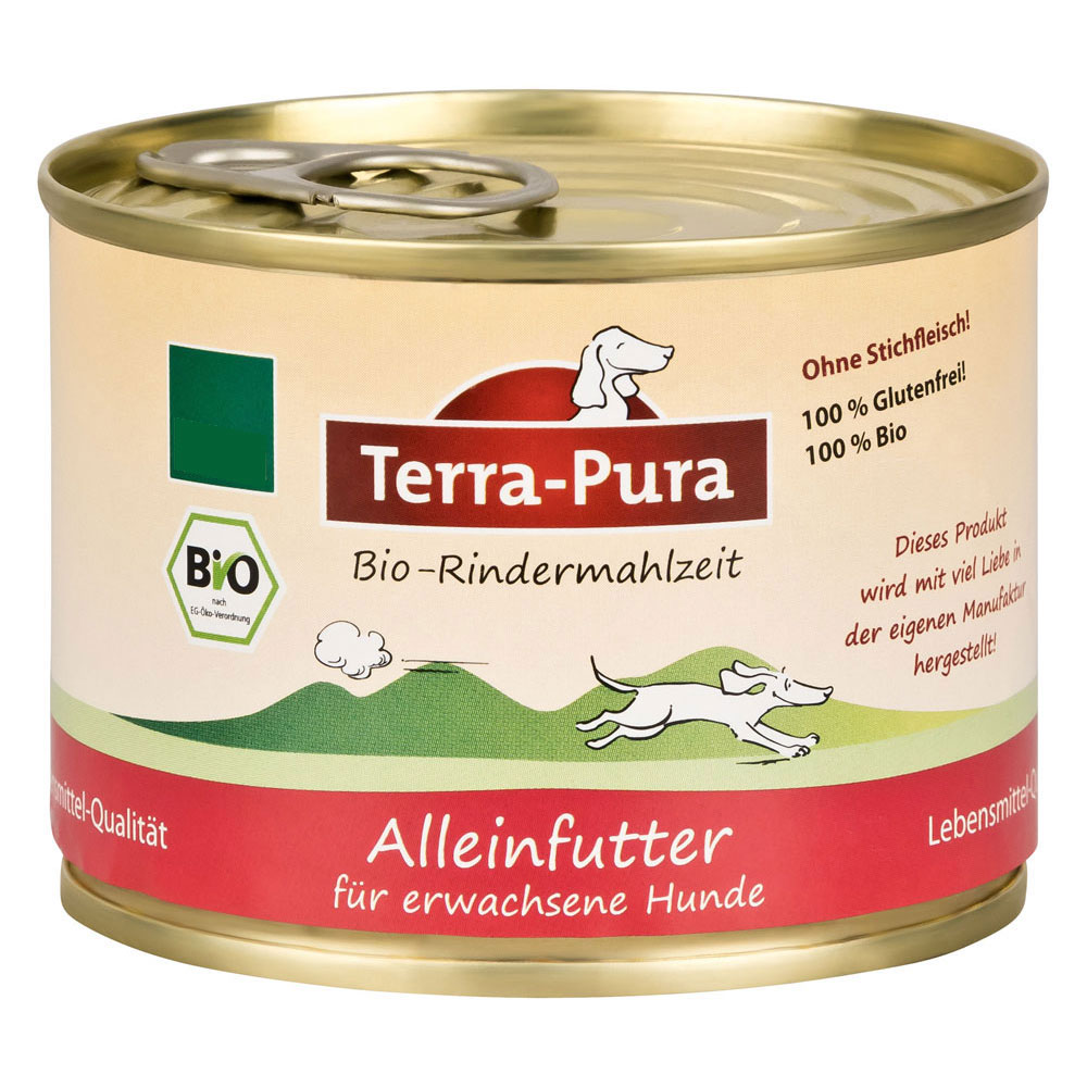 288er-SET Bio Hundefutter Rindermahlzeit 200g Terra-Pura - Bild 1
