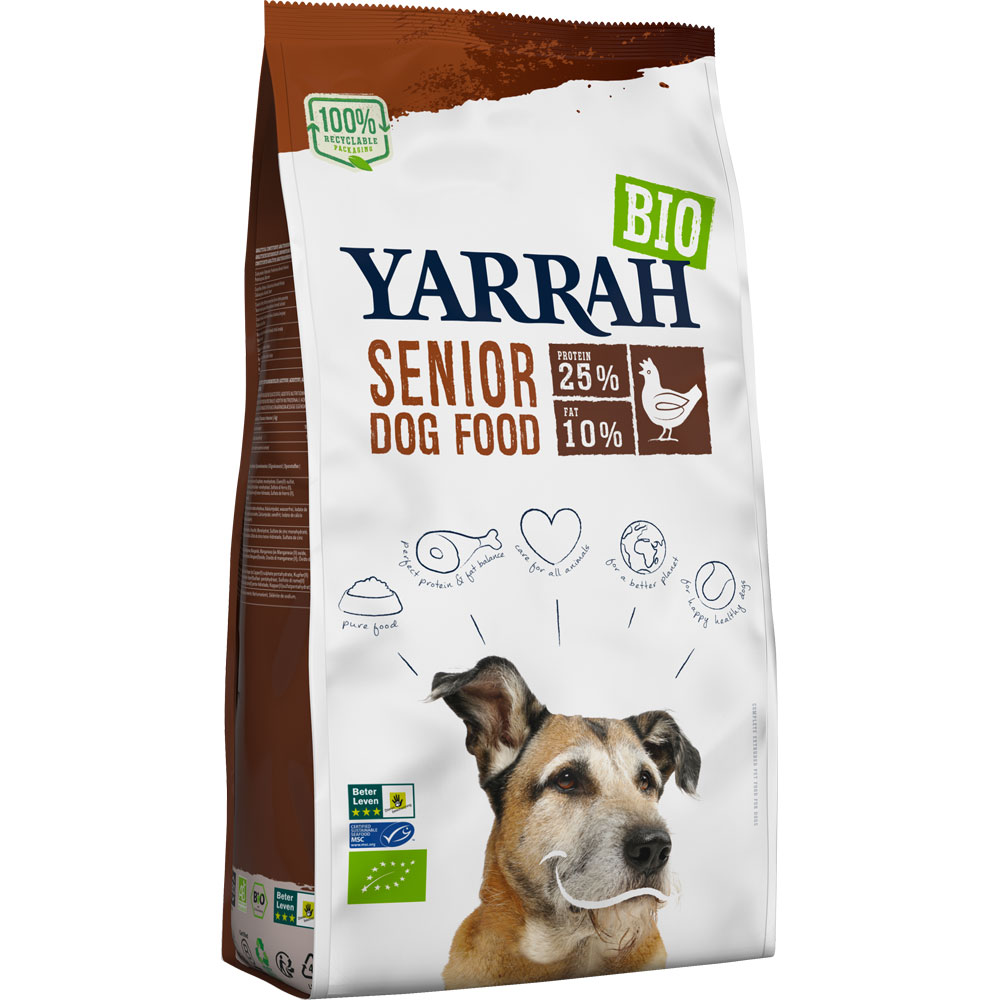 2er-SET Bio Hunde-Trockenfutter Senior Huhn 10kg Yarrah - Bild 1