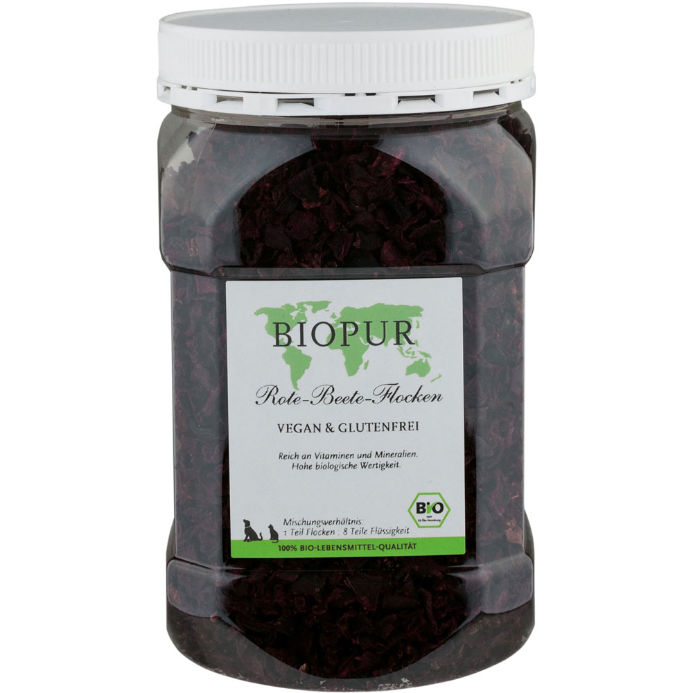 2er-SET Bio Hundefutter Rote Bete FlockenStandbodenbeutel 300g BIOPUR - Bild 1
