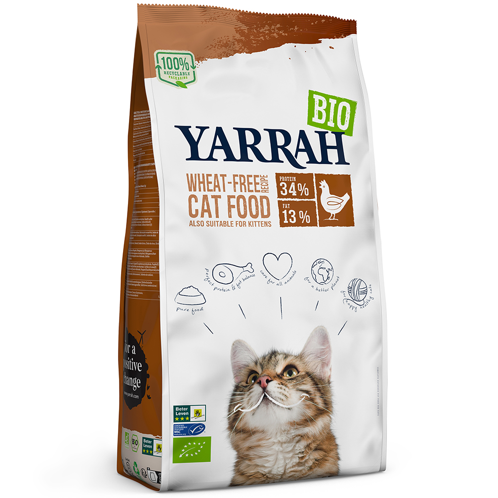 2er-SET Bio Katzen-Trockenfutter Adult+Kitten Huhn und Fisch (MSC) weizenfrei 2, - Bild 1