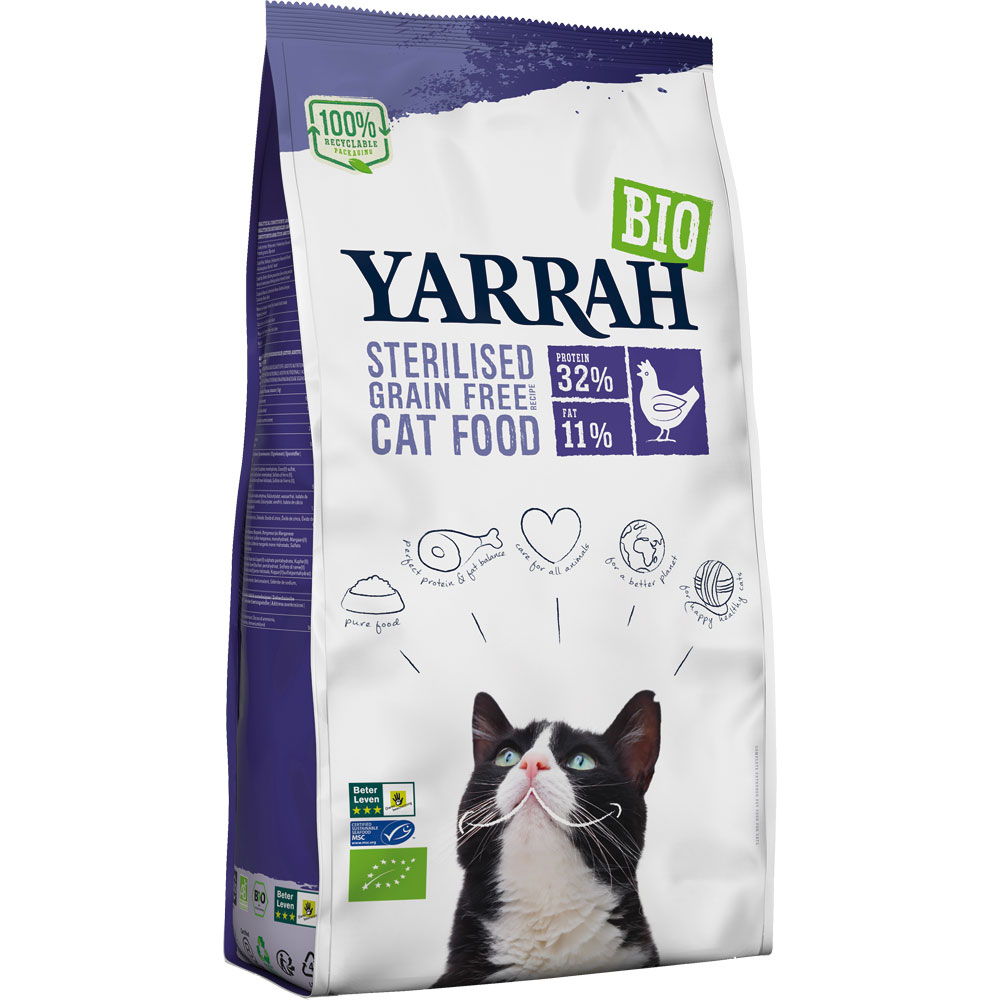 2er-SET Bio Trockenfutter sterilisierte/übergewichtige Katzen weizenfrei 6kg Ya - Bild 1