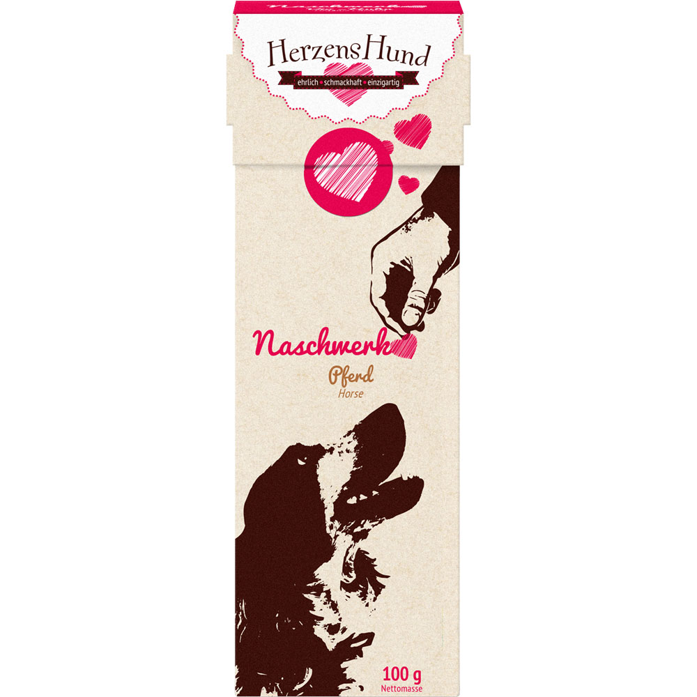 2er-SET Hunde Leckerli Naschwerk Pferd (nicht Bio) 100 %, 100 g Herzenshund - Bild 1