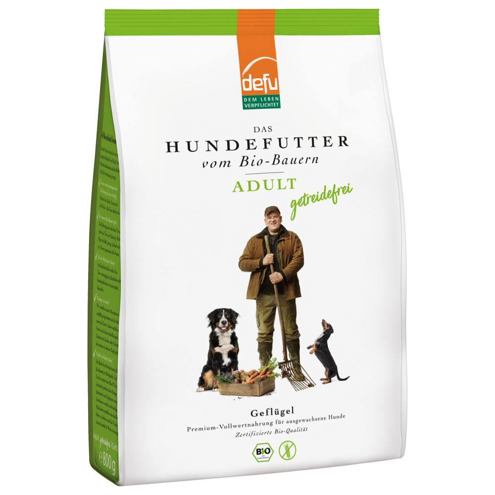 2er-SET Hundealleinfutter trocken Bio Adult getreidefrei 800g defu - Bild 1