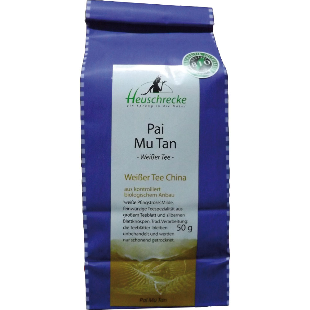 2er-SET Pai Mu Tan weißer Tee, Bio, 50 g Heuschrecke - Bild 1
