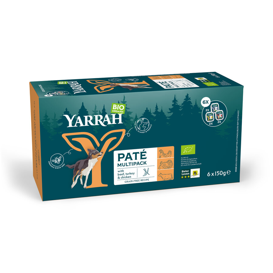 2er-SET  Yarrah Multipack fürHunde 6x150g Bio Pate Hundefutter - Bild 1