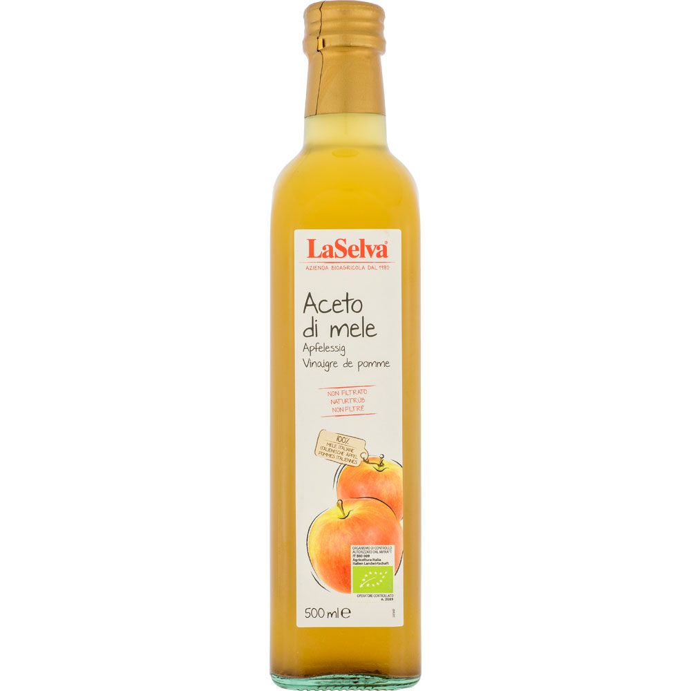 3er-SET Bio Apfelessig (Aceto di mele) 500ml LaSelva - Bild 1