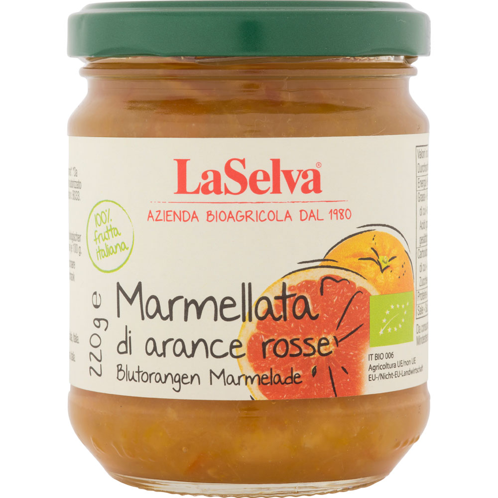 3er-SET Bio Blutorangen Marmelade (Marmellata d'arance rosse) 220g LaSelva - Bild 1