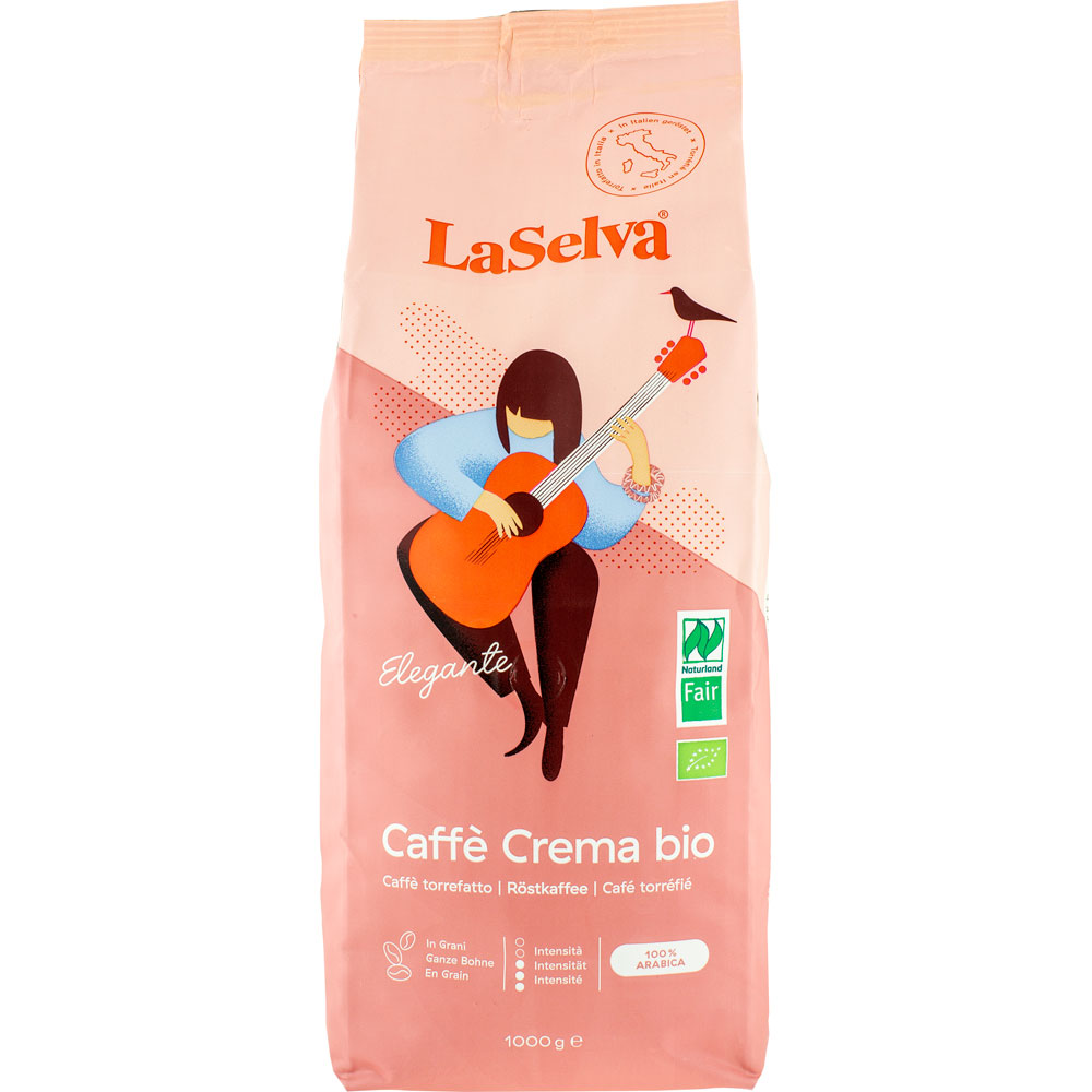 3er-SET Bio Caffé Crema Elegante 1000g (ganze Bohne) LaSelva - Bild 1