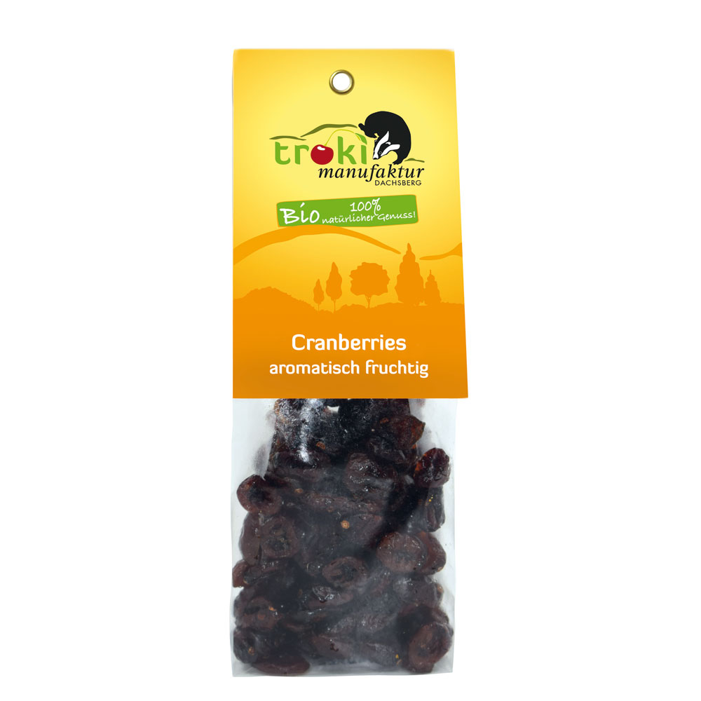 3er-SET Bio Cranberries, getrocknet, mit Apfeldicksaft 125g Troki - Bild 1